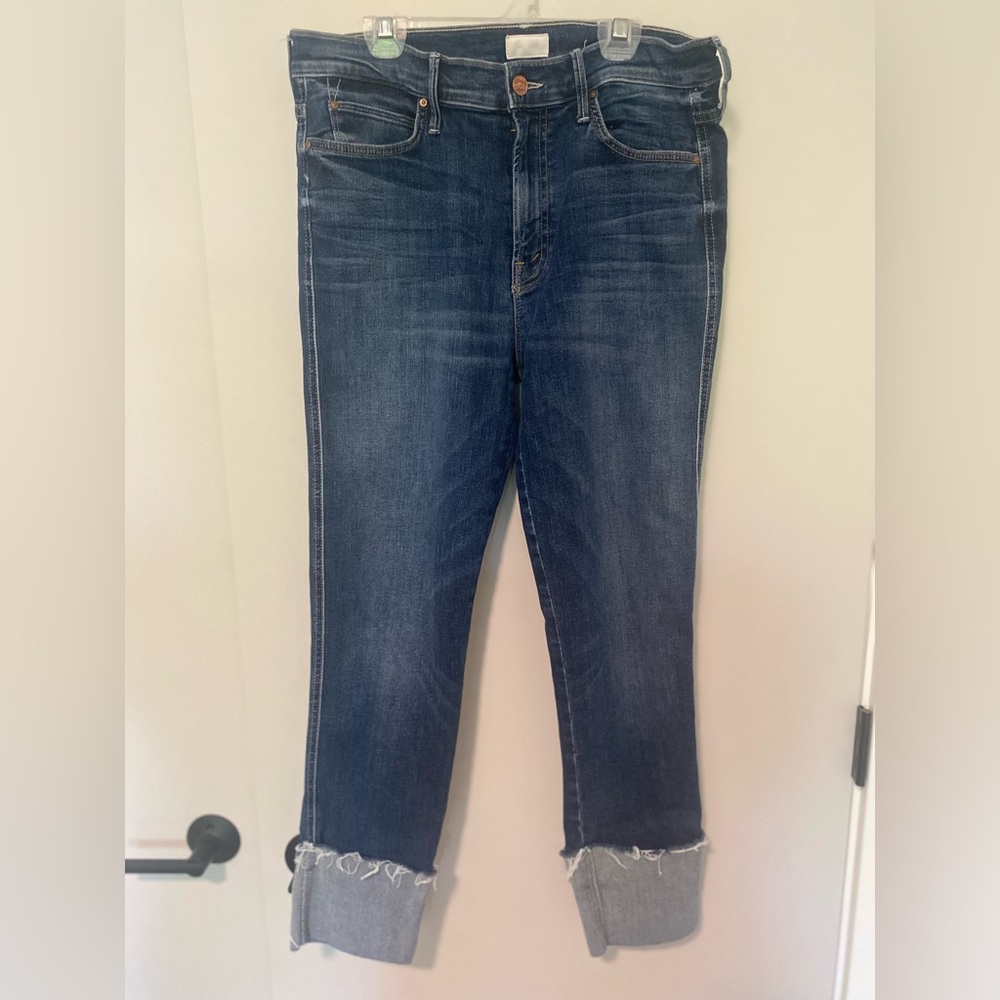 Mother denim jeans size 32 the pony boy ankle fray in bake sale brawl wash
